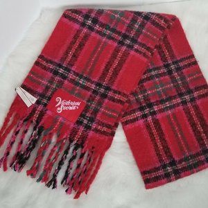 Victoria's Secret Scarf Scarlet Plaid 90 inch long New with Tags